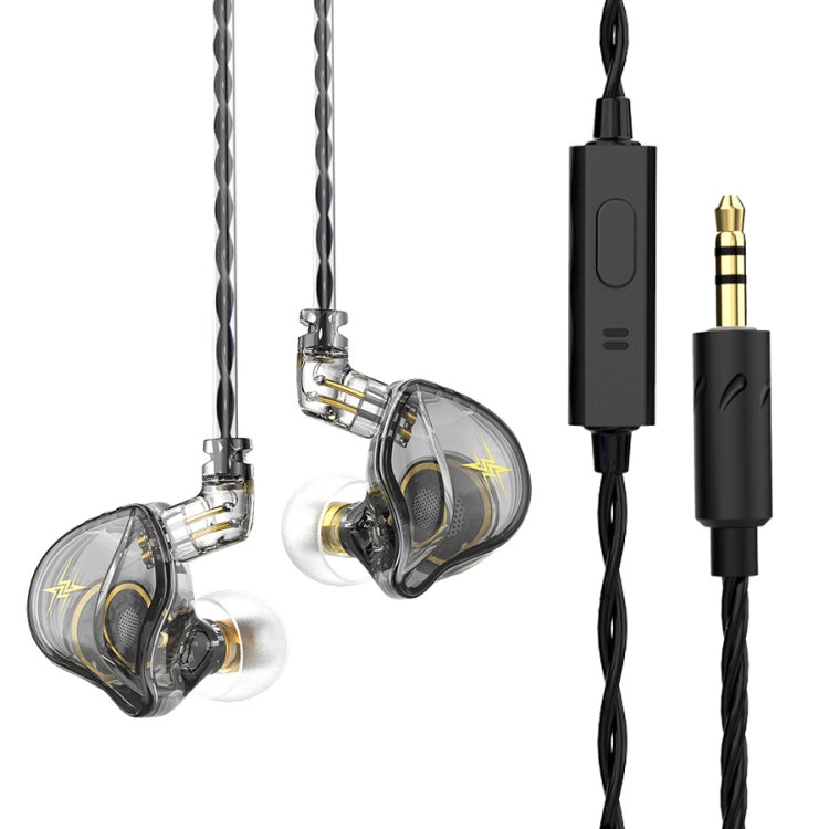 QKZ ZXT Sport In-Ear Kabelgebundener Steuerungsstecker HIFI Stereo Bühnenmonitor Ohrhörer, Standardversion, mit Mikrofon