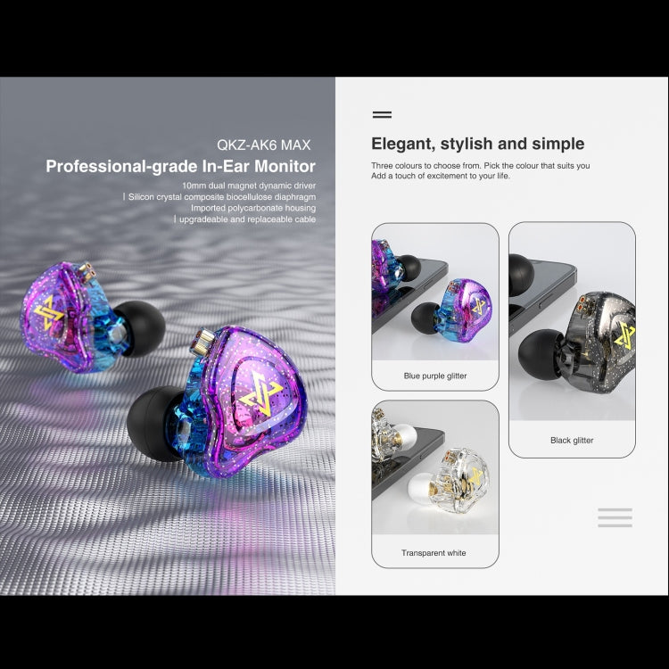 QKZ AK6 MAX In-Ear Dynamischer Subwoofer Kabelgesteuerter Ohrhörer, Standardversion, mit Mikrofonversion