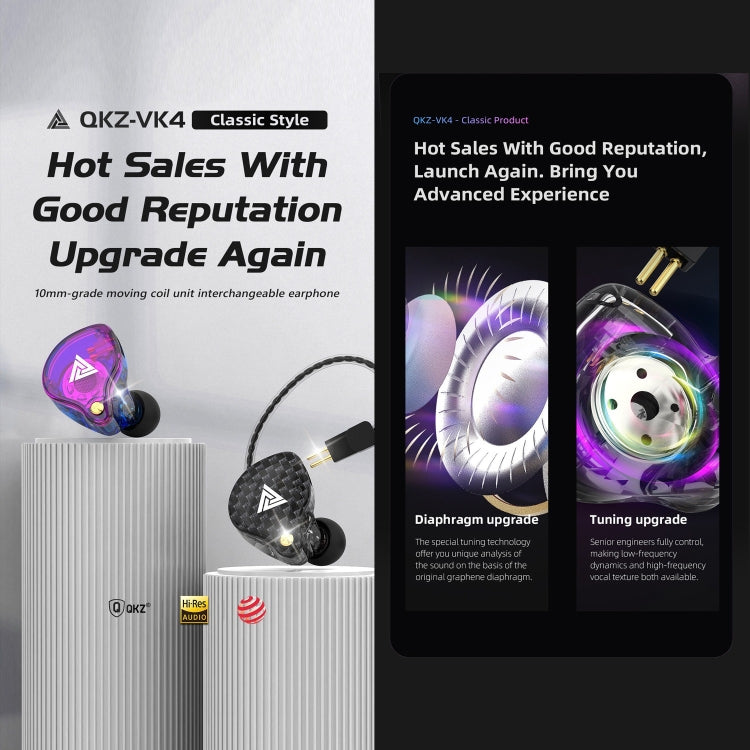 QKZ VK4 In-Ear Subwoofer HiFi Kabelgesteuerter Ohrhörer mit Mikrofon