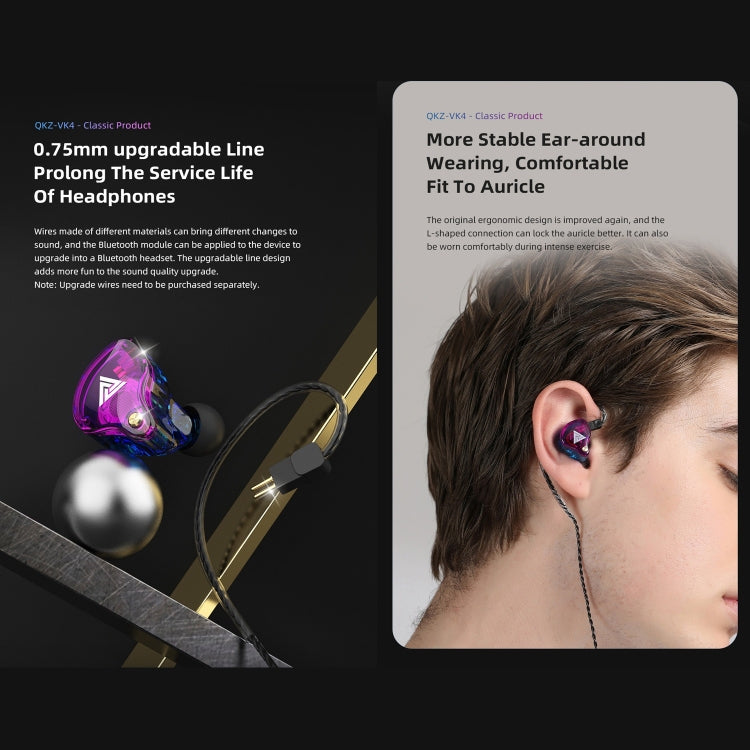 QKZ VK4 In-Ear Subwoofer HiFi Kabelgesteuerter Ohrhörer mit Mikrofon