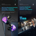 QKZ ZEN In-Ear Subwoofer Kabelgesteuerte Musik Lauf-Sport Kopfhörer mit Mikrofon