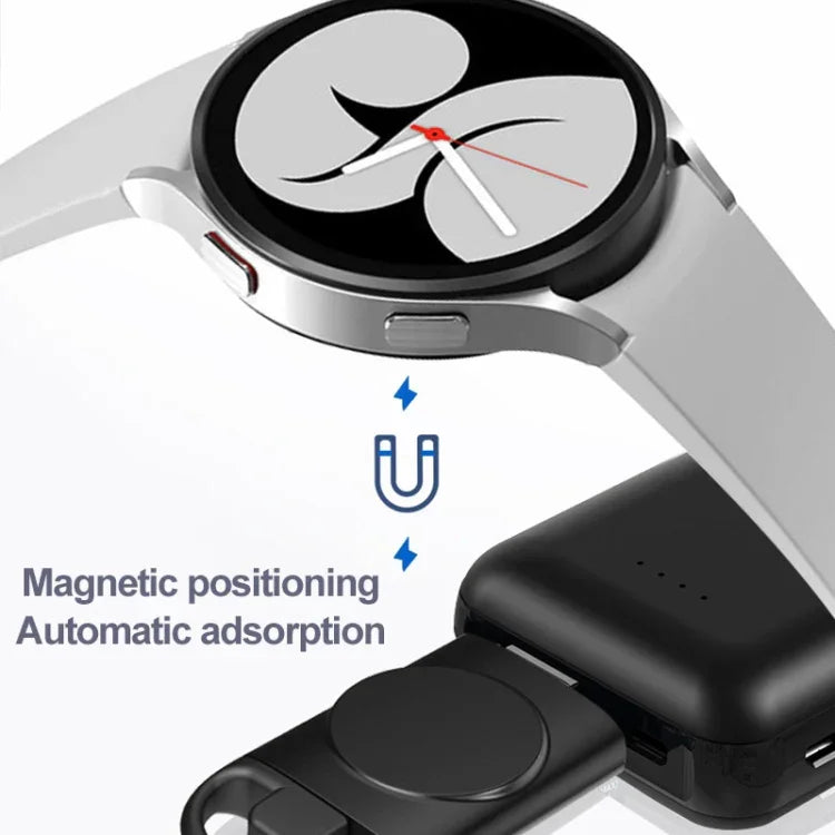 T09-S Tragbares kabelloses Ladegerät mit USB + Typ-C für Samsung Watch-Serie