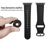Echtes Leder-Uhrenarmband für Apple Watch Series, 7 45mm / 6&SE&5&4 44mm / 3&2&1 42mm, 7 41mm / 6&SE&5&4 40mm / 3&2&1 38mm
