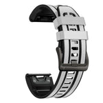 For Garmin Fenix 7X Silicone + Leather Quick Release Watch Band