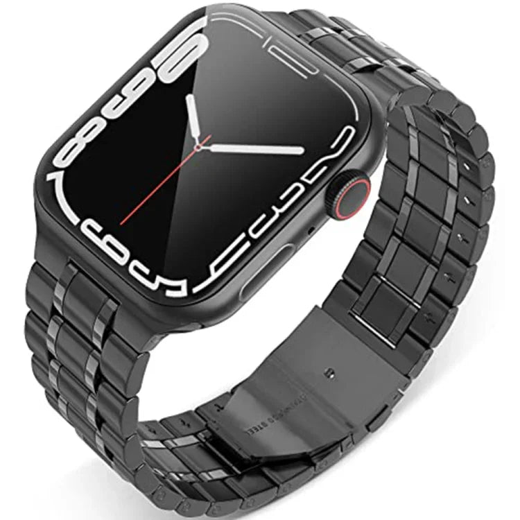 5-reihiges Edelstahl-Armband für Apple Watch Series 7 (45 mm), 6, SE, 5 und 4 (44 mm), 3, 2 und 1 (42 mm), 7 (41 mm), 6, SE, 5 und 4 (40 mm) sowie 3, 2 und 1 (38 mm)