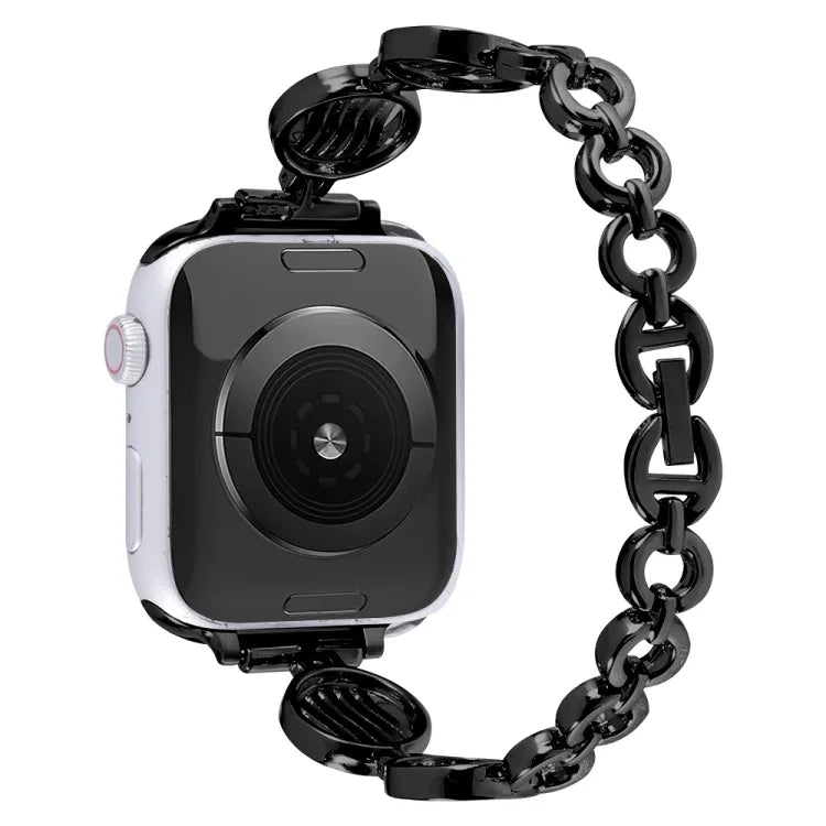 Metallarmband mit Kristallstruktur für Apple Watch Series 7 (45 mm), 6, SE, 5 und 4 (44 mm), 3, 2 und 1 (42 mm), 7 (41 mm), 6, SE, 5 und 4 (40 mm) sowie 3, 2 und 1 (38 mm)
