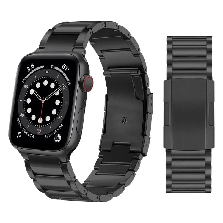 Armband aus Titanlegierung für Apple Watch Series 7 (45 mm), 6, SE, 5 und 4 (44 mm), 3, 2 und 1 (42 mm), 7 (41 mm), 6, SE, 5 und 4 (40 mm) sowie 3, 2 und 1 (38 mm)
