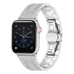 Diamant Metall-Uhrenarmband Für Apple Watch Series, 7 45mm / 6&SE&5&4 44mm / 3&2&1 42mm, 7 41mm / 6&SE&5&4 40mm / 3&2&1 38mm