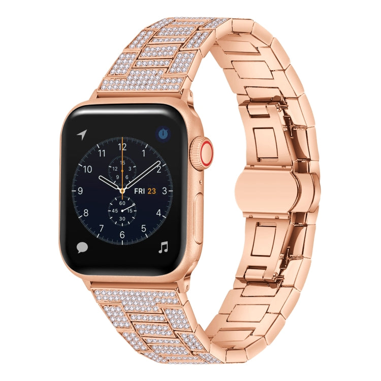 Diamant Metall-Uhrenarmband Für Apple Watch Series, 7 45mm / 6&SE&5&4 44mm / 3&2&1 42mm, 7 41mm / 6&SE&5&4 40mm / 3&2&1 38mm