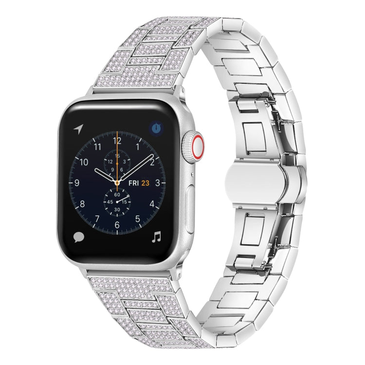Diamant Metall-Uhrenarmband Für Apple Watch Series, 7 45mm / 6&SE&5&4 44mm / 3&2&1 42mm, 7 41mm / 6&SE&5&4 40mm / 3&2&1 38mm