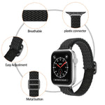 Wave Nylon-Armband für schmale Taille, passend für Apple Watch Series 7 (45 mm), 6, SE, 5, 4 (44 mm), 3, 2, 1 (42 mm) und 7 (41 mm), 6, SE, 5, 4 (40 mm) sowie 3, 2, 1 (38 mm).