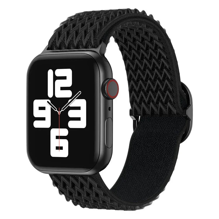 Wellenförmiges Nylon-Uhrenarmband für Apple Watch Series 7 (45 mm), 6, SE, 5 und 4 (44 mm), 3, 2 und 1 (42 mm), 7 (41 mm), 6, SE, 5 und 4 (40 mm) sowie 3, 2 und 1 (38 mm)