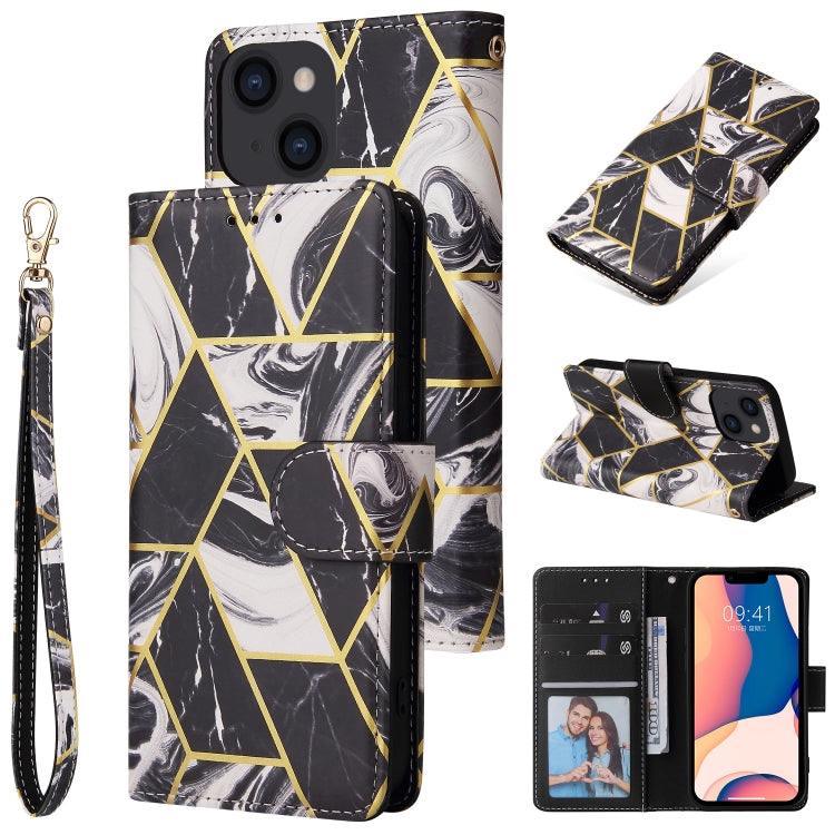 Marble Bronzing Stitching Horizontal Flip PU Leather Case, For iPhone 14, For iPhone 14 Plus, For iPhone 14 Pro, For iPhone 14 Pro Max
