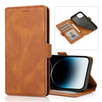 Retro Magnetic Closing Clasp Leather Case, For iPhone 14 Pro Max, For iPhone 14 Pro, For iPhone 14, For iPhone 14 Plus