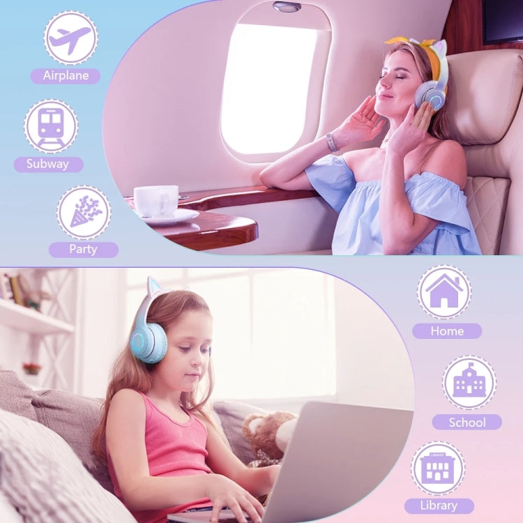 BT029C RGB Dual-Modus Katzenohren Kabellose Bluetooth Kopfhörer