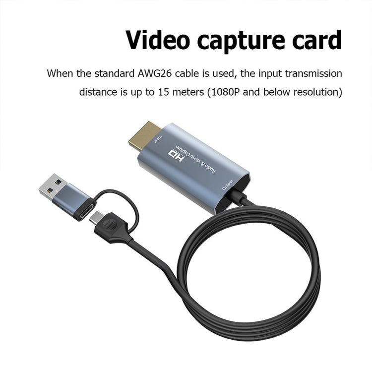 Z36 HDMI/M auf USB-Typ C/M HD Video-Capture-Karte, Länge: 2m, Z36