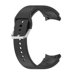 Offizielles silbernes Silikon-Armband mit runder Dornschließe, passend für Samsung Galaxy Watch 5 (44 mm)