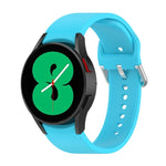 Offizielles silbernes Silikon-Armband mit runder Dornschließe, passend für Samsung Galaxy Watch 5 (44 mm)