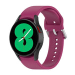 Offizielles silbernes Silikon-Armband mit runder Dornschließe, passend für Samsung Galaxy Watch 5 (44 mm)