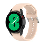 Offizielles silbernes Silikon-Armband mit runder Dornschließe, passend für Samsung Galaxy Watch 5 (44 mm)