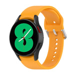 Offizielles silbernes Silikon-Armband mit runder Dornschließe, passend für Samsung Galaxy Watch 5 (44 mm)