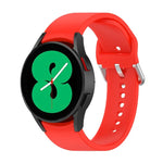 Offizielles silbernes Silikon-Armband mit runder Dornschließe, passend für Samsung Galaxy Watch 5 (44 mm)