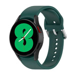 Offizielles silbernes Silikon-Armband mit runder Dornschließe, passend für Samsung Galaxy Watch 5 (44 mm)