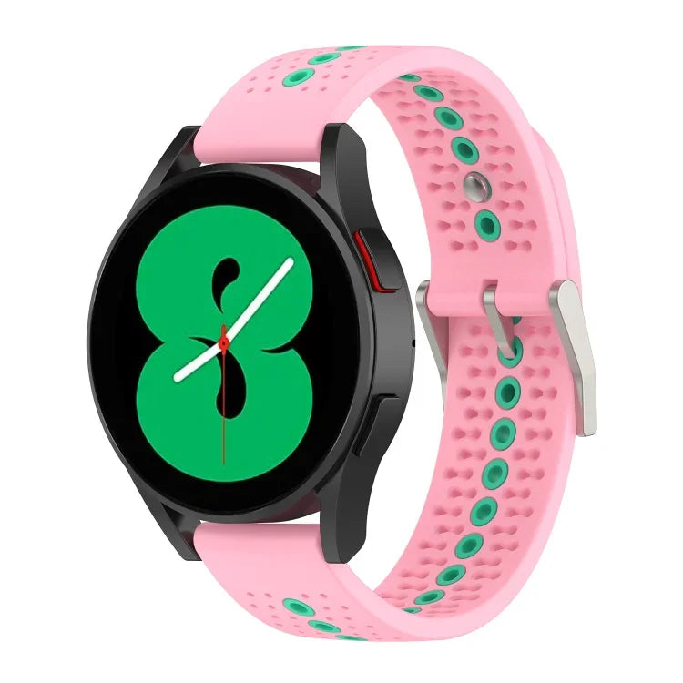 20 mm breites, farbiges Silikon-Uhrenarmband mit Löchern, passend für Samsung Galaxy Watch 5 (40 mm), Samsung Galaxy Watch 5 (44 mm) und Samsung Galaxy Watch 5 Pro (45 mm).