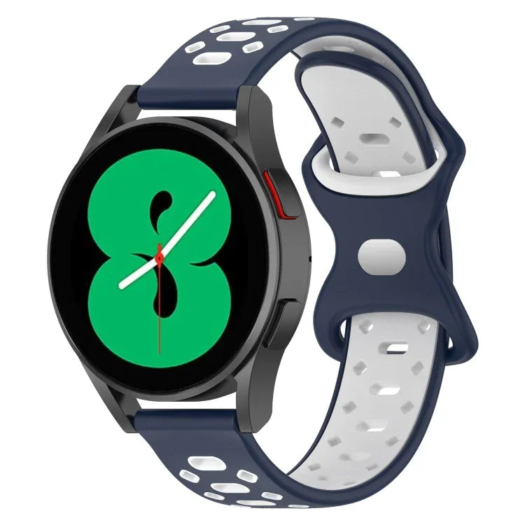 20 mm breites, zweifarbiges Silikonarmband mit Diamantmuster, passend für Samsung Galaxy Watch 5 (40 mm), Samsung Galaxy Watch 5 (44 mm) und Samsung Galaxy Watch 5 Pro (45 mm).