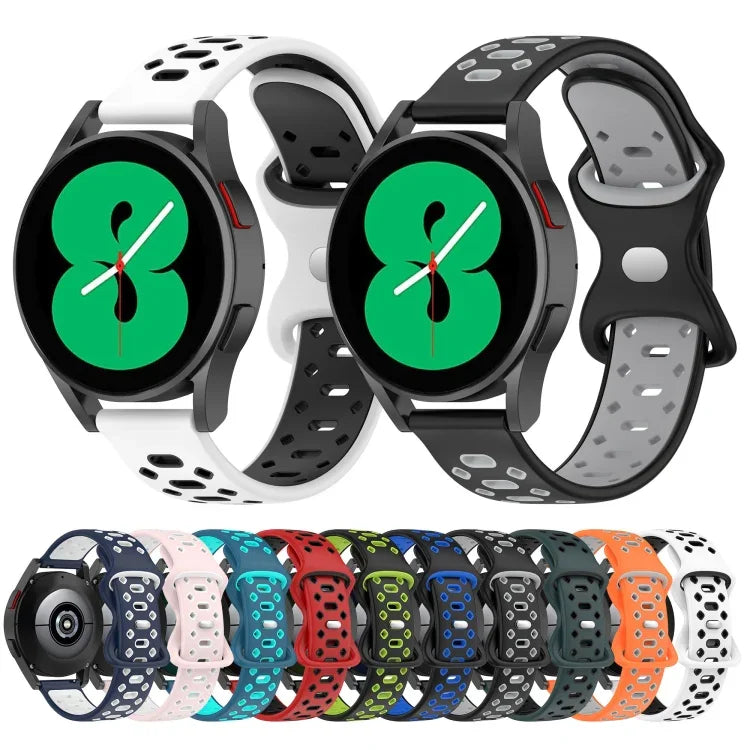 20 mm breites, zweifarbiges Silikonarmband mit Diamantmuster, passend für Samsung Galaxy Watch 5 (40 mm), Samsung Galaxy Watch 5 (44 mm) und Samsung Galaxy Watch 5 Pro (45 mm).