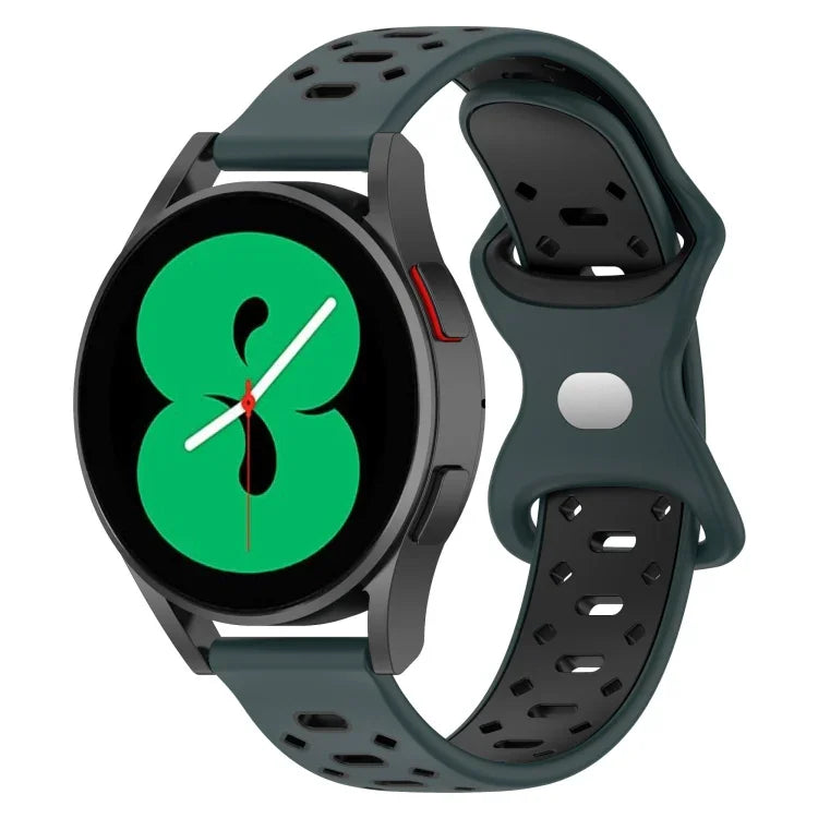 20 mm breites, zweifarbiges Silikonarmband mit Diamantmuster, passend für Samsung Galaxy Watch 5 (40 mm), Samsung Galaxy Watch 5 (44 mm) und Samsung Galaxy Watch 5 Pro (45 mm).