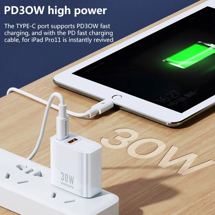 REMAX RP-U82 30W USB+USB-C/Type-C Dual-Interface Schnellladegerät, CN-Stecker, UK-Stecker, US-Stecker