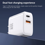 REMAX RP-U82 30W USB+USB-C/Type-C Dual-Interface Schnellladegerät, CN-Stecker, UK-Stecker, US-Stecker