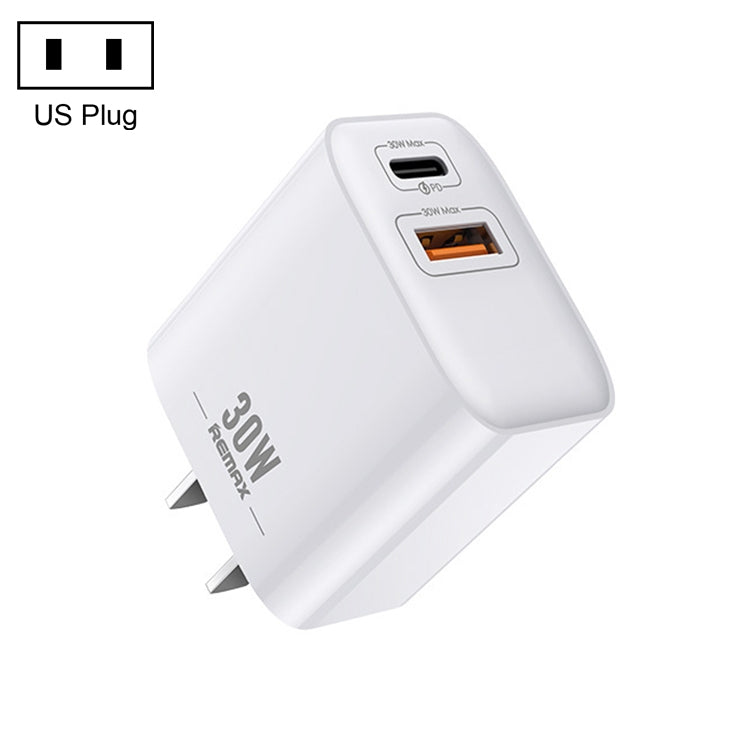 REMAX RP-U82 30W USB+USB-C/Type-C Dual-Interface Schnellladegerät, CN-Stecker, UK-Stecker, US-Stecker