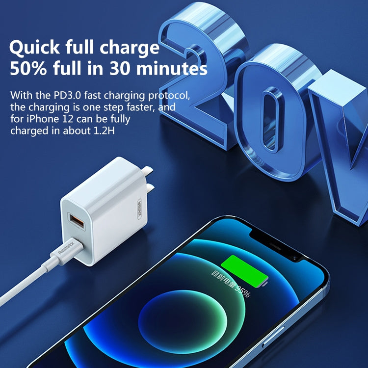REMAX RP-U68 20W USB+USB-C/Type-C Dual Interface Schnellladegerät-Set, CN-Stecker, EU-Stecker, UK-Stecker, US-Stecker