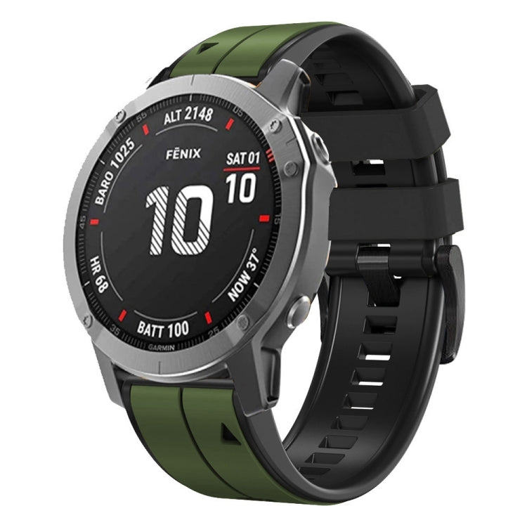Vertical Stripes Two-color Silicone Watch Band, For Garmin Fenix 7, For Garmin Fenix 7X
