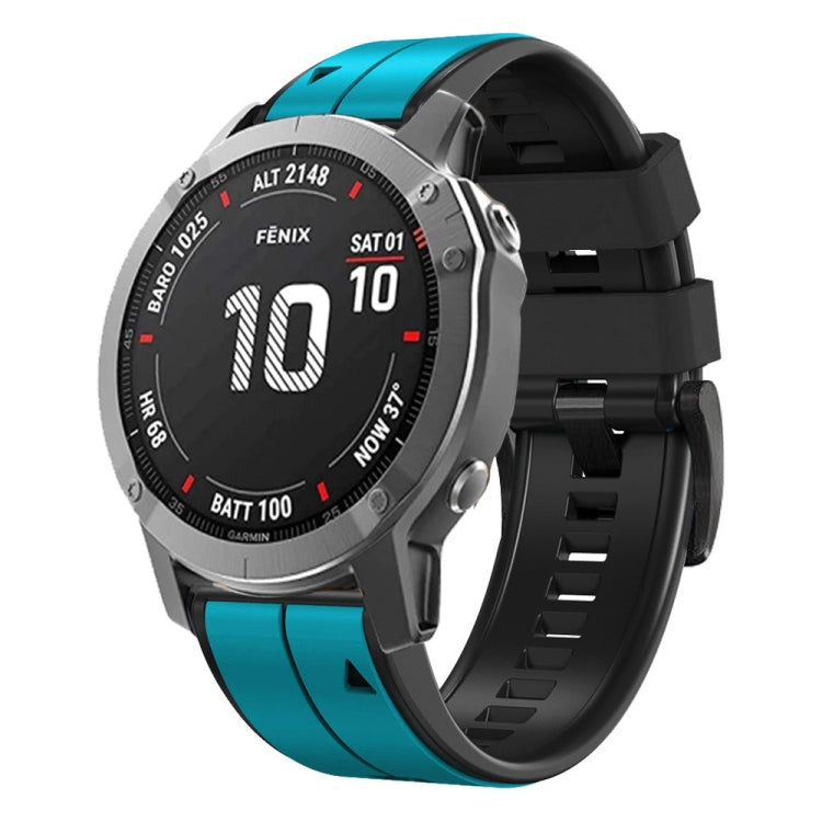 Vertical Stripes Two-color Silicone Watch Band, For Garmin Fenix 7, For Garmin Fenix 7X