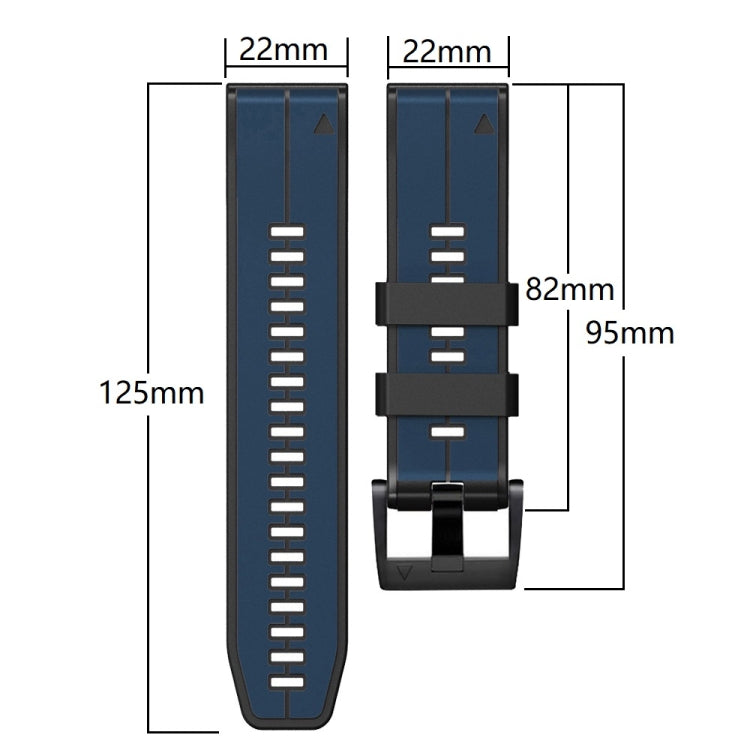 Vertical Stripes Two-color Silicone Watch Band, For Garmin Fenix 7, For Garmin Fenix 7X