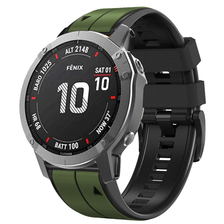 Vertical Stripes Two-color Silicone Watch Band, For Garmin Fenix 7, For Garmin Fenix 7X
