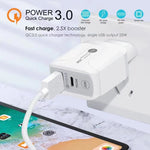 25W PD Typ-C + QC3.0 USB-Reiseladegerät, US-Stecker, EU-Stecker
