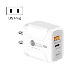 25W PD Typ-C + QC3.0 USB-Reiseladegerät, US-Stecker, EU-Stecker