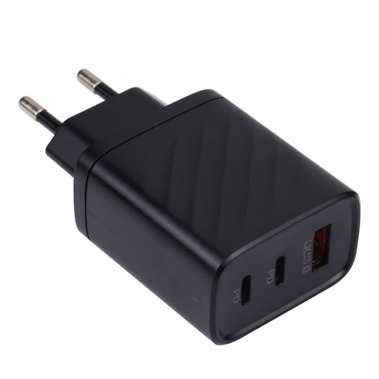 AR-892 3-in-1 QC3.0 PD20W USB + USB-C / Type-C Wand-Reise-Ladegerät, EU-Stecker, UK-Stecker
