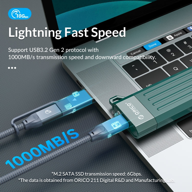 ORICO-USB3.1 Gen1 Type-C 6Gbps M.2 SATA SSD Gehäuse