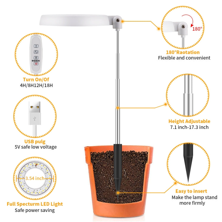 10W 48 LEDs Sukkulenten-Wachstumslicht, Engelsring, Biene, Rundrohr