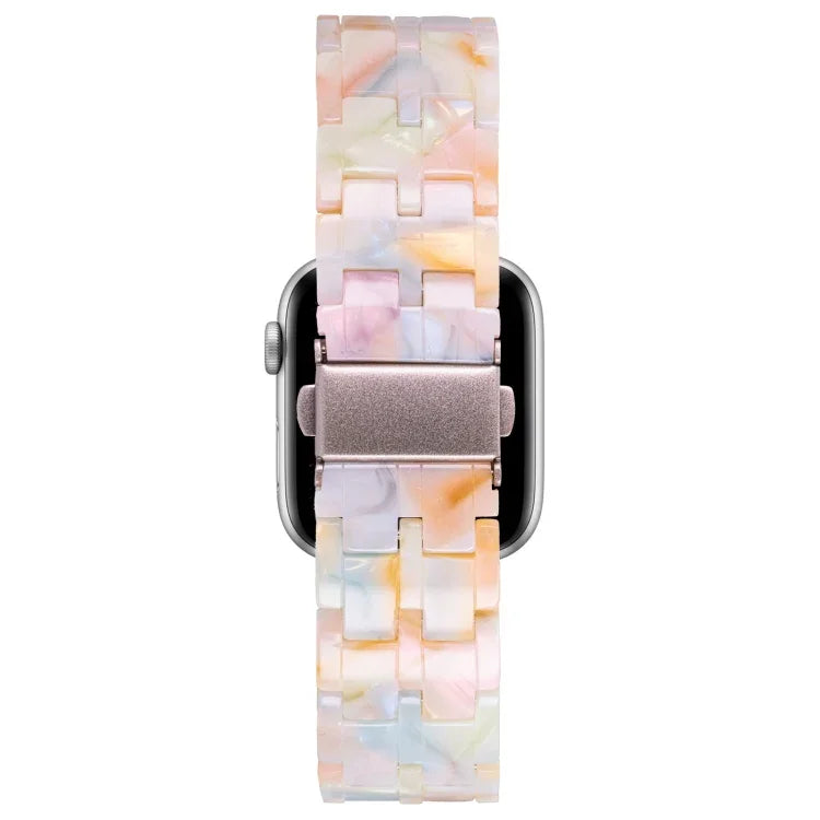 Fünf-Perlen-Armband aus Kunstharz für Apple Watch Series 7 (45 mm), 6, SE, 5 und 4 (44 mm), 3, 2 und 1 (42 mm), 7 (41 mm), 6, SE, 5 und 4 (40 mm) sowie 3, 2 und 1 (38 mm)
