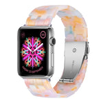 Fünf-Perlen-Armband aus Kunstharz für Apple Watch Series 7 (45 mm), 6, SE, 5 und 4 (44 mm), 3, 2 und 1 (42 mm), 7 (41 mm), 6, SE, 5 und 4 (40 mm) sowie 3, 2 und 1 (38 mm)