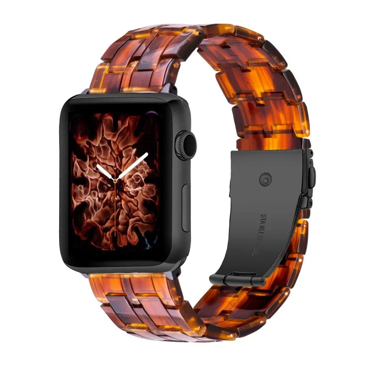 Fünf-Perlen-Armband aus Kunstharz für Apple Watch Series 7 (45 mm), 6, SE, 5 und 4 (44 mm), 3, 2 und 1 (42 mm), 7 (41 mm), 6, SE, 5 und 4 (40 mm) sowie 3, 2 und 1 (38 mm)