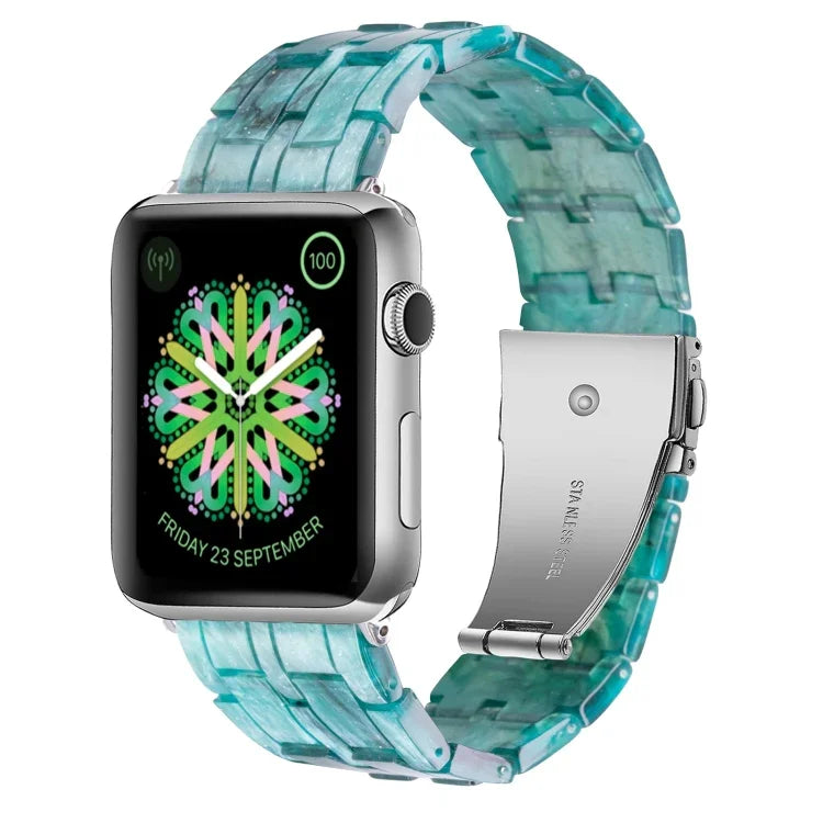 Fünf-Perlen-Armband aus Kunstharz für Apple Watch Series 7 (45 mm), 6, SE, 5 und 4 (44 mm), 3, 2 und 1 (42 mm), 7 (41 mm), 6, SE, 5 und 4 (40 mm) sowie 3, 2 und 1 (38 mm)