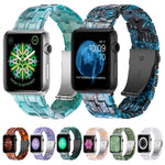 Fünf-Perlen-Armband aus Kunstharz für Apple Watch Series 7 (45 mm), 6, SE, 5 und 4 (44 mm), 3, 2 und 1 (42 mm), 7 (41 mm), 6, SE, 5 und 4 (40 mm) sowie 3, 2 und 1 (38 mm)
