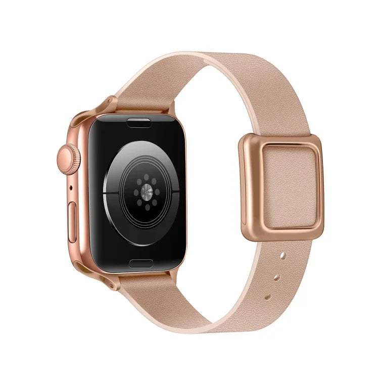 Magnetisches Armband mit quadratischer Dornschließe in Roségold für Apple Watch Series 7 (45 mm), 6, SE, 5, 4 (44 mm), 3, 2, 1 (42 mm), 7 (41 mm), 6, SE, 5, 4 (40 mm) und 3, 2, 1 (38 mm)